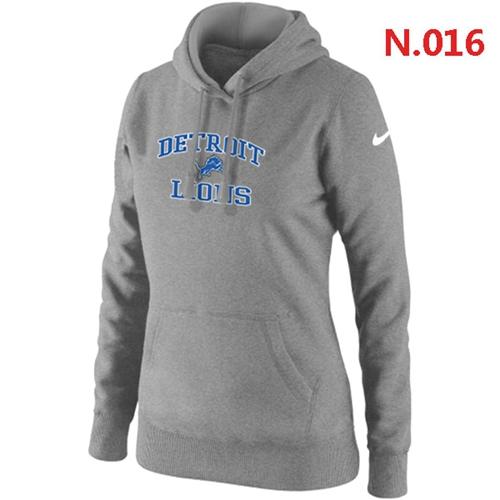 Women's Nike Detroit Lions Heart & Soul Pullover Hoodie Light Grey - Click Image to Close