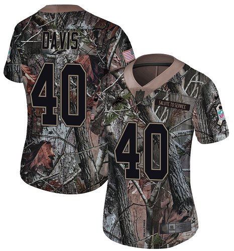 Nike Lions #40 Jarrad Davis Camo Women's Stitched NFL Limited Rush Realtree Jersey