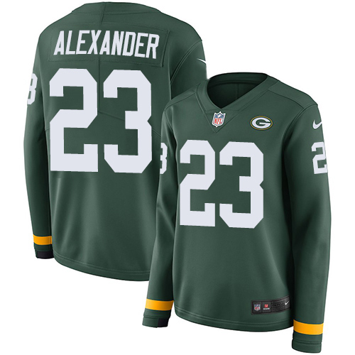 Nike Packers #23 Jaire Alexander Green Team Color Women's Stitched NFL Limited Therma Long Sleeve Jersey - Click Image to Close