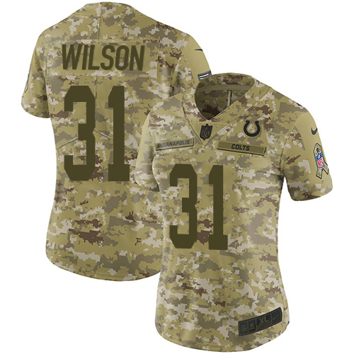 Nike Colts #31 Quincy Wilson Camo Women's Stitched NFL Limited 2018 Salute to Service Jersey - Click Image to Close