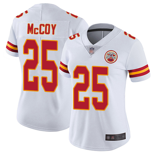 Chiefs #25 LeSean McCoy White Women's Stitched Football Vapor Untouchable Limited Jersey - Click Image to Close