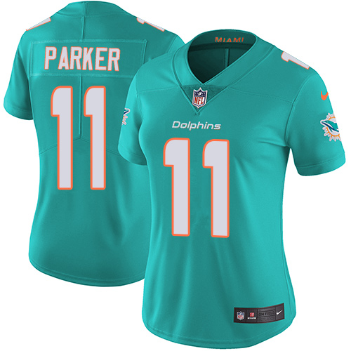 Nike Dolphins #11 DeVante Parker Aqua Green Team Color Women's Stitched NFL Vapor Untouchable Limited Jersey