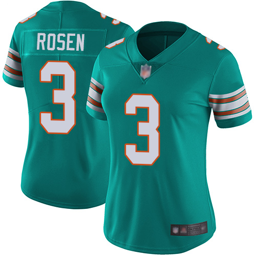 Nike Dolphins #3 Josh Rosen Aqua Green Alternate Women's Stitched NFL Vapor Untouchable Limited Jersey - Click Image to Close