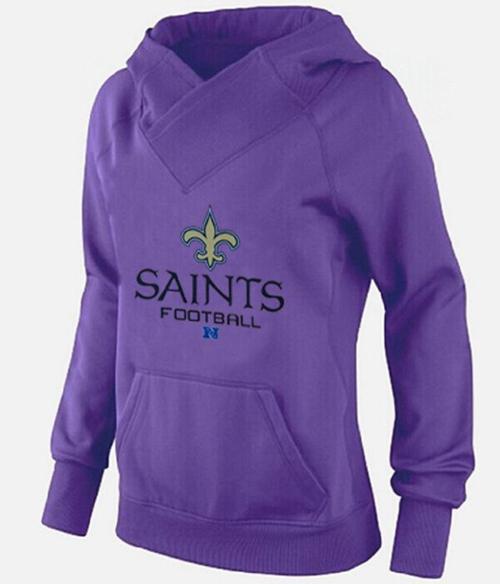 Women's New Orleans Saints Big & Tall Critical Victory Pullover Hoodie Purple