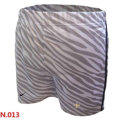 Women's Nike NFL New Orleans Saints Embroidered Team Logo Zebra Stripes Shorts - Click Image to Close