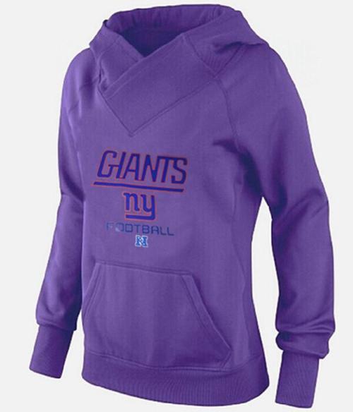 Women's New York Giants Big & Tall Critical Victory Pullover Hoodie Purple - Click Image to Close