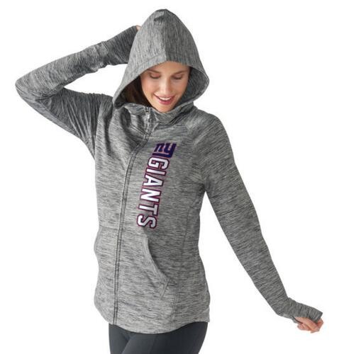 Women's NFL New York Giants G-III 4Her by Carl Banks Recovery Full-Zip Hoodie Heathered Gray