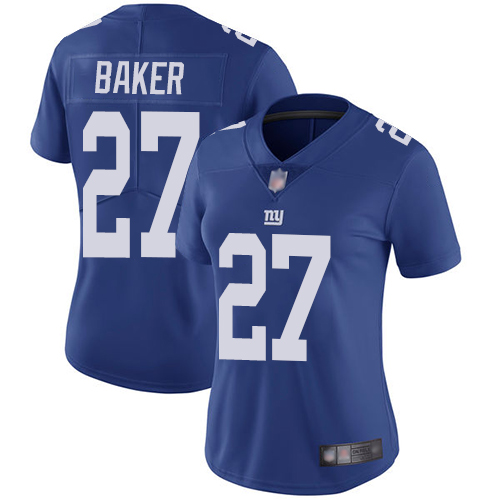 Giants #27 Deandre Baker Royal Blue Team Color Women's Stitched Football Vapor Untouchable Limited Jersey