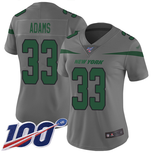 Jets #33 Jamal Adams Gray Women's Stitched Football Limited Inverted Legend 100th Season Jersey - Click Image to Close