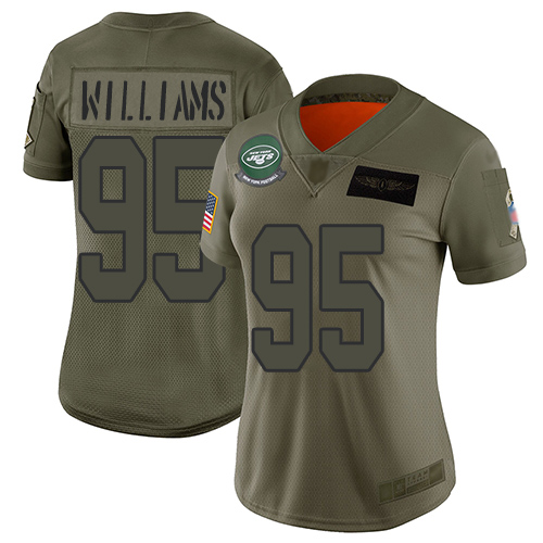 Jets #95 Quinnen Williams Camo Women's Stitched Football Limited 2019 Salute to Service Jersey - Click Image to Close