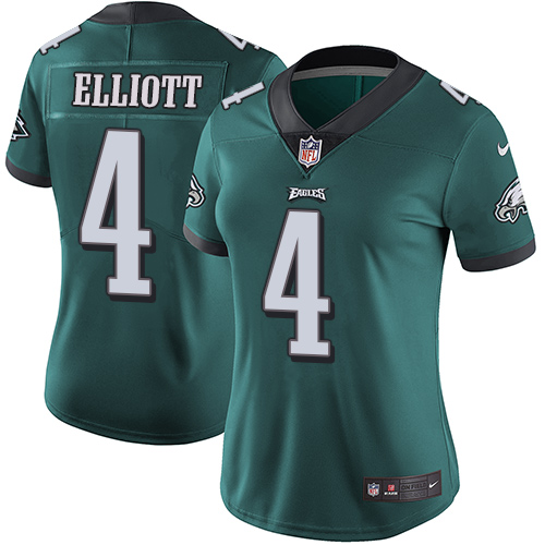 Nike Eagles #4 Jake Elliott Midnight Green Team Color Women's Stitched NFL Vapor Untouchable Limited Jersey - Click Image to Close