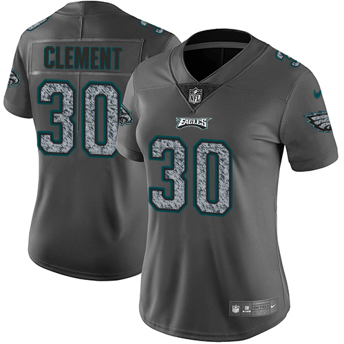 Nike Eagles #30 Corey Clement Gray Static Women's Stitched NFL Vapor Untouchable Limited Jersey - Click Image to Close