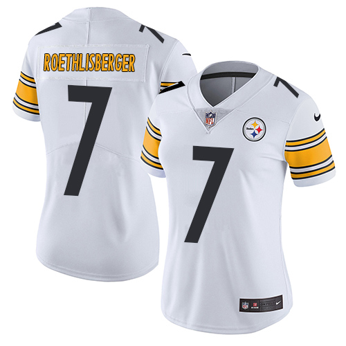 Nike Steelers #7 Ben Roethlisberger White Women's Stitched NFL Vapor Untouchable Limited Jersey - Click Image to Close