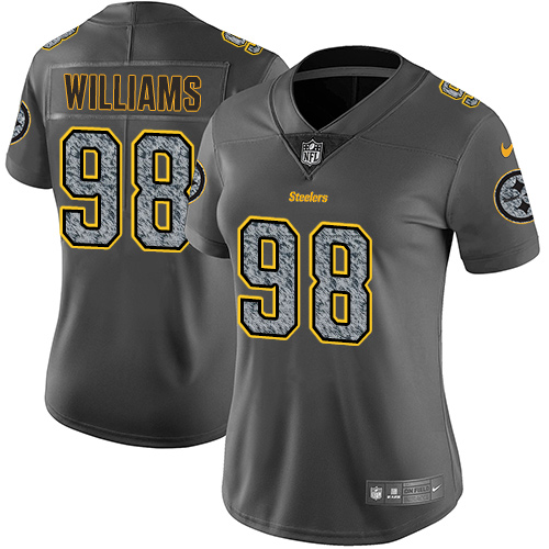 Nike Steelers #98 Vince Williams Gray Static Women's Stitched NFL Vapor Untouchable Limited Jersey - Click Image to Close