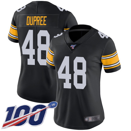 Steelers #48 Bud Dupree Black Alternate Women's Stitched Football 100th Season Vapor Limited Jersey