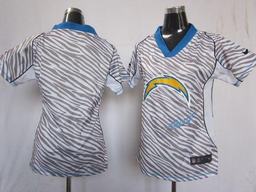 Nike Chargers Blank Zebra Women's Stitched NFL Elite Jersey