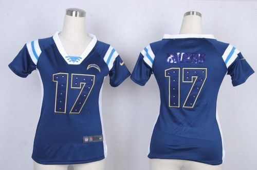 Nike Chargers #17 Philip Rivers Navy Blue Team Color Women's Stitched NFL Elite Draft Him Shimmer Jersey