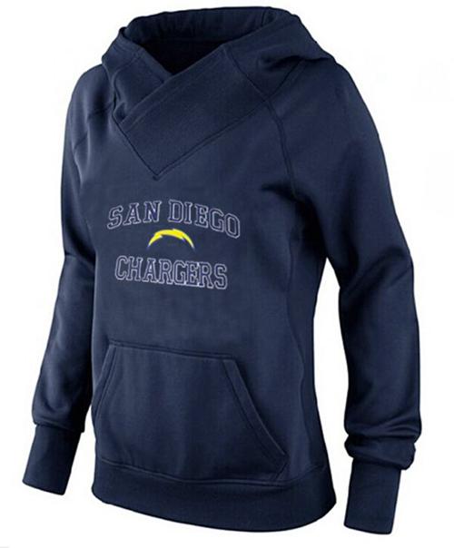 Women's Los Angeles Chargers Heart & Soul Pullover Hoodie Navy Blue