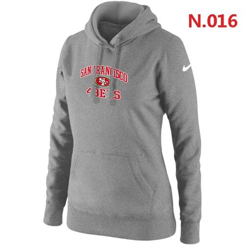 Women's Nike San Francisco 49ers Heart & Soul Pullover Hoodie Light Grey