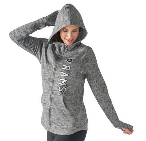 Women's NFL Los Angeles Rams G-III 4Her by Carl Banks Recovery Full-Zip Hoodie Heathered Gray