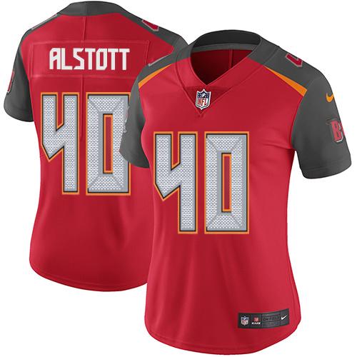 Nike Buccaneers #40 Mike Alstott Red Team Color Women's Stitched NFL Vapor Untouchable Limited Jersey