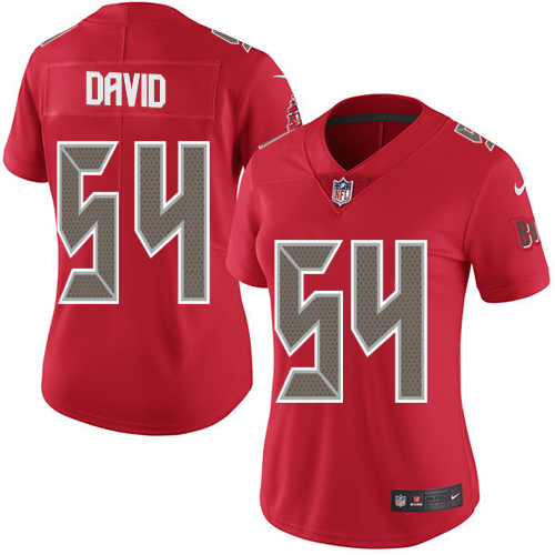 Nike Buccaneers #54 Lavonte David Red Women's Stitched NFL Limited Rush Jersey - Click Image to Close