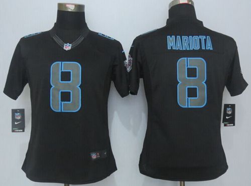 Nike Titans #8 Marcus Mariota Black Impact Women's Stitched NFL Limited Jersey - Click Image to Close