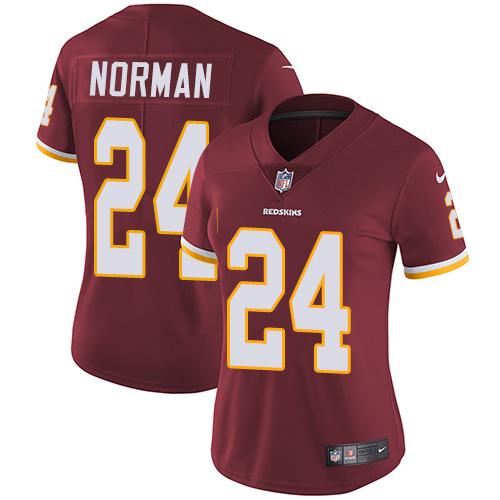 Nike Redskins #24 Josh Norman Burgundy Red Team Color Women's Stitched NFL Vapor Untouchable Limited Jersey