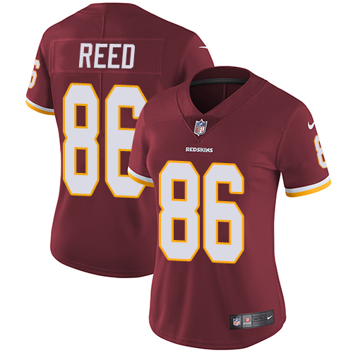 Nike Redskins #86 Jordan Reed Burgundy Red Team Color Women's Stitched NFL Vapor Untouchable Limited Jersey - Click Image to Close