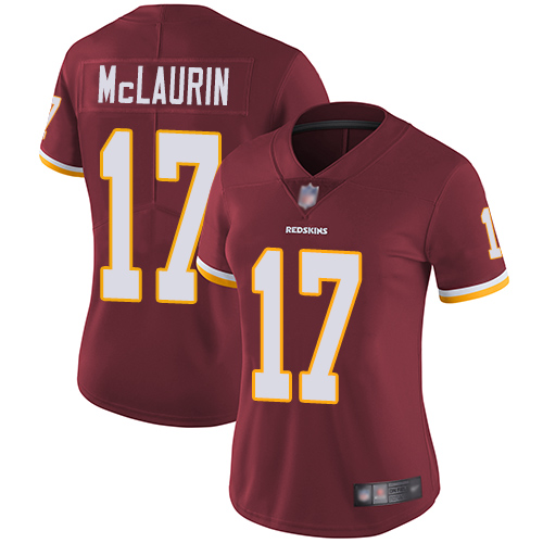 Redskins #17 Terry McLaurin Burgundy Red Team Color Women's Stitched Football Vapor Untouchable Limited Jersey - Click Image to Close