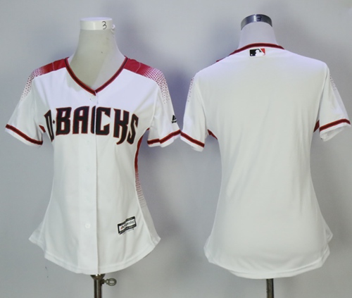 Diamondbacks Blank White/Sedona Home Women's Stitched MLB Jersey - Click Image to Close