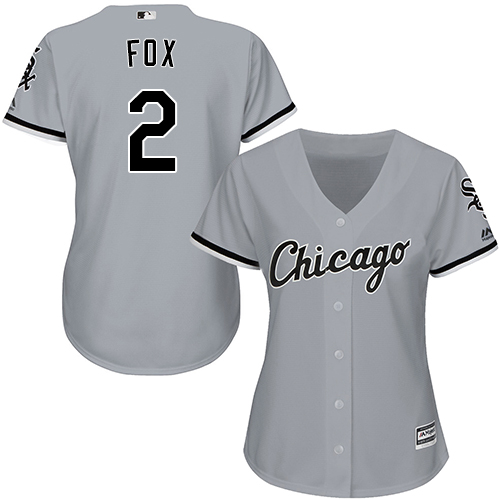 White Sox #2 Nellie Fox Grey Road Women's Stitched MLB Jersey - Click Image to Close