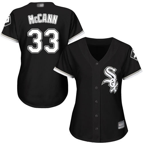 White Sox #33 James McCann Black Alternate Women's Stitched Baseball Jersey - Click Image to Close