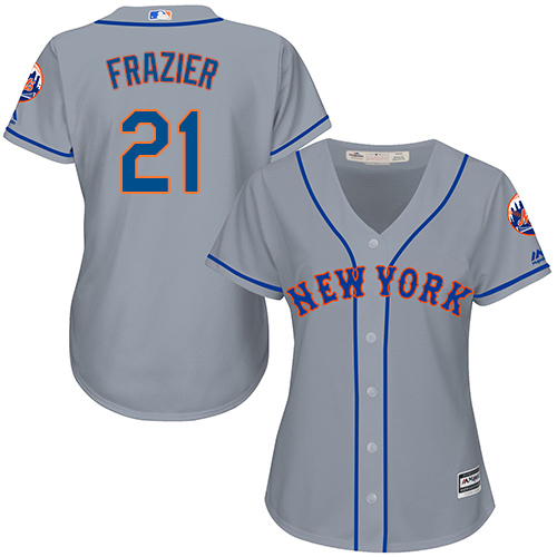 Mets #21 Todd Frazier Grey Road Women's Stitched MLB Jersey - Click Image to Close