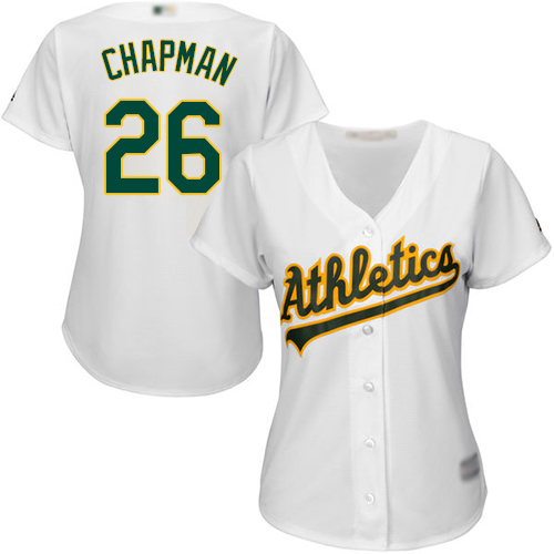 Athletics #26 Matt Chapman White Home Women's Stitched MLB Jersey - Click Image to Close