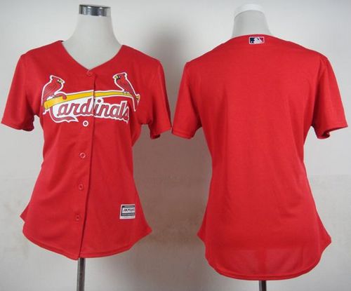 Cardinals Blank Red Fashion Women's Stitched MLB Jersey - Click Image to Close