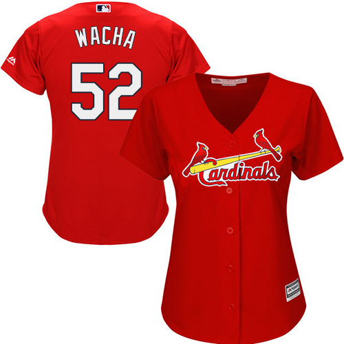 Cardinals #52 Michael Wacha Red Alternate Women's Stitched MLB Jersey - Click Image to Close