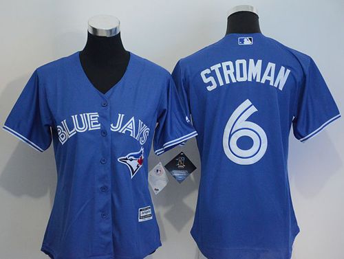 Blue Jays #6 Marcus Stroman Blue Women's Alternate Stitched MLB Jersey - Click Image to Close