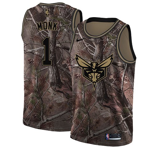 Nike Hornets #1 Malik Monk Camo Women's NBA Swingman Realtree Collection Jersey - Click Image to Close