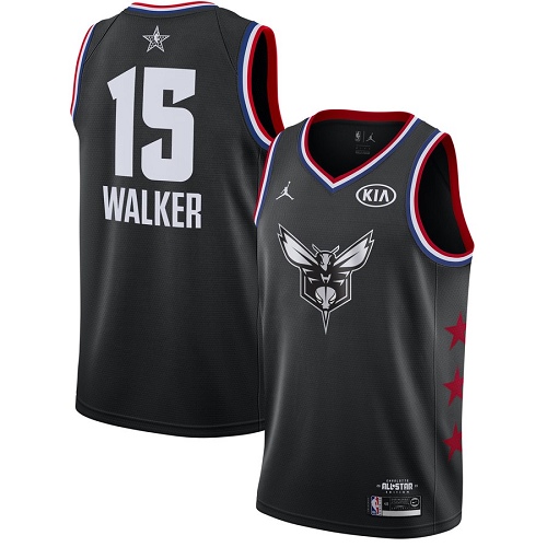 Nike Hornets #15 Kemba Walker Black Women's NBA Jordan Swingman 2019 All-Star Game Jersey