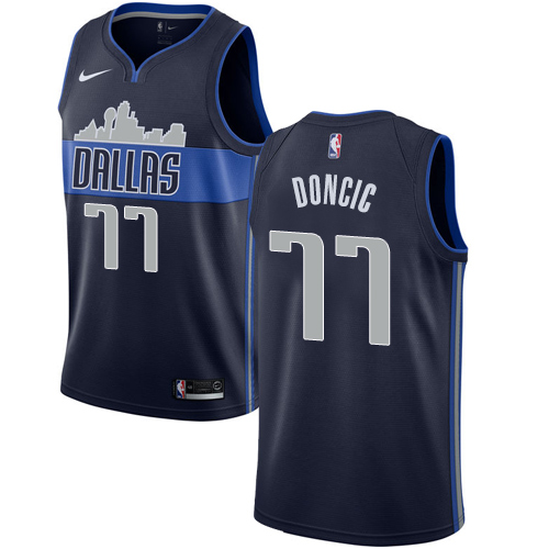 Nike Mavericks #77 Luka Doncic Navy Women's NBA Swingman Statement Edition Jersey - Click Image to Close