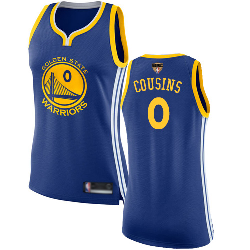 Warriors #0 DeMarcus Cousins Blue 2019 Finals Bound Women's Basketball Swingman Icon Edition Jersey