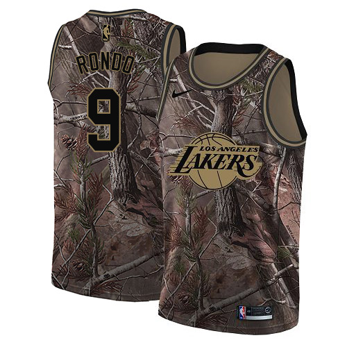 Nike Lakers #9 Rajon Rondo Camo Women's NBA Swingman Realtree Collection Jersey