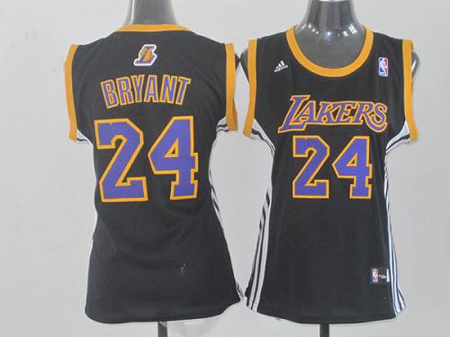 Lakers #24 Kobe Bryant Black Fashion Women's Stitched NBA Jersey