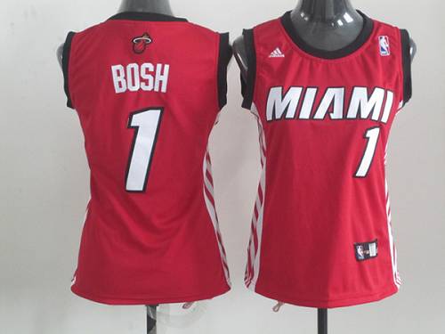 Heat #1 Chris Bosh Red Alternate Women's Stitched NBA Jersey