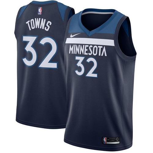 Nike Timberwolves #32 Karl-Anthony Towns Navy Blue Women's NBA Swingman Icon Edition Jersey