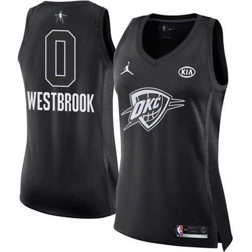 Nike Thunder #0 Russell Westbrook Black Women's NBA Jordan Swingman 2018 All-Star Game Jersey