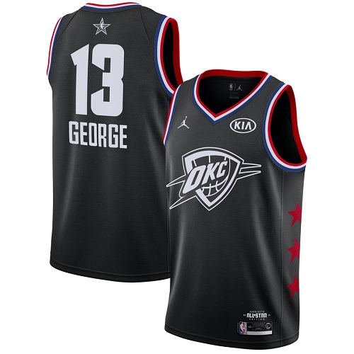 Nike Thunder #13 Paul George Black Women's NBA Jordan Swingman 2019 All-Star Game Jersey