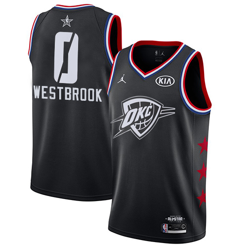 Nike Thunder #0 Russell Westbrook Black Women's NBA Jordan Swingman 2019 All-Star Game Jersey