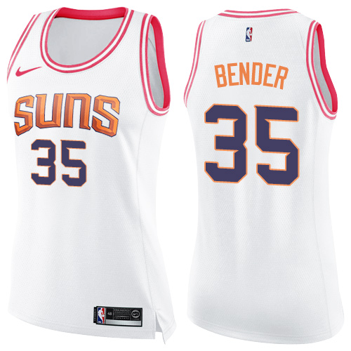 Nike Suns #35 Dragan Bender White/Pink Women's NBA Swingman Fashion Jersey